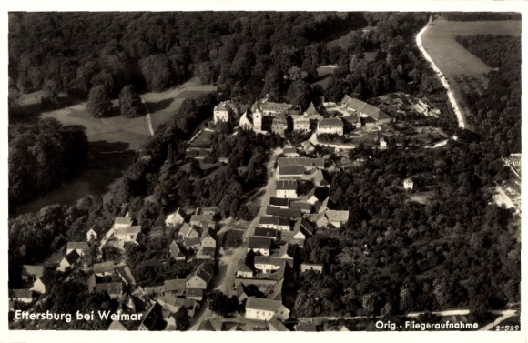 Postcard Ettersburg in Thuringia, aerial photograph