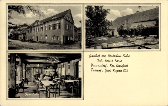 Ak Querfurt im Saalekreis, Gasthof que Deutschen Eiche, Gasthaus, Garten, Gasthube