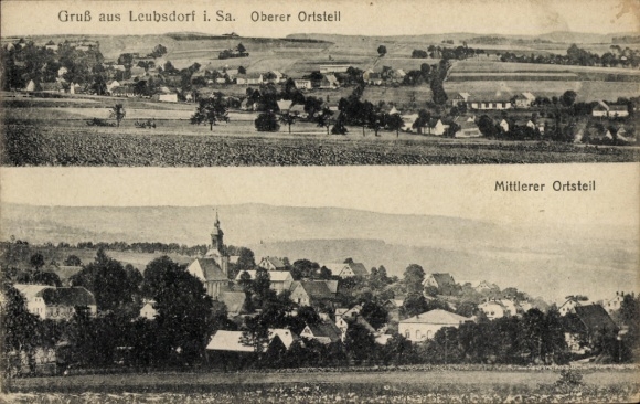 Ak Leubsdorf in Sachsen, Gruß aus Leubsdorf i. Sa., Oberer Ortsteil, Mittlerer Ortsteil
