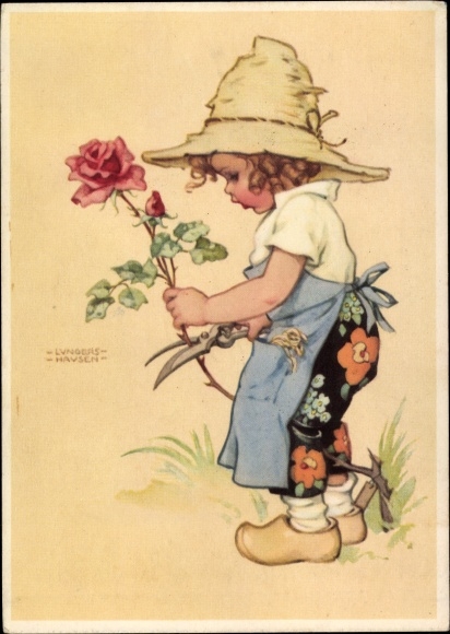 Artist PC Lungershausen, Ilse Wende, girl with a rose
