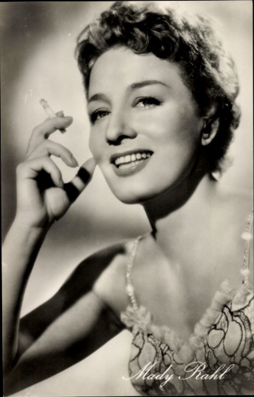 Postcard Actress Mady Rahl, Portrait, Cigarette, Three from Variety