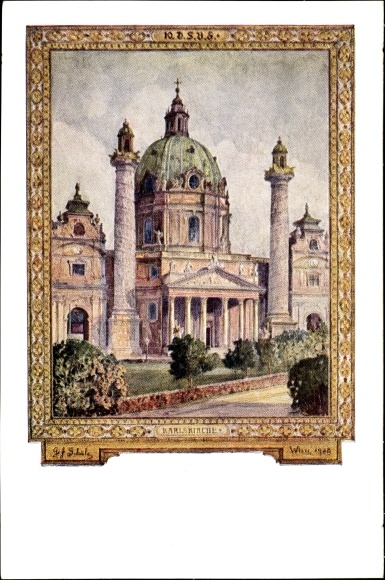 Artist PC Schüle, Vienna 4 Wieden, Karlskirche, 10th German Singers&#39; Festival 1928
