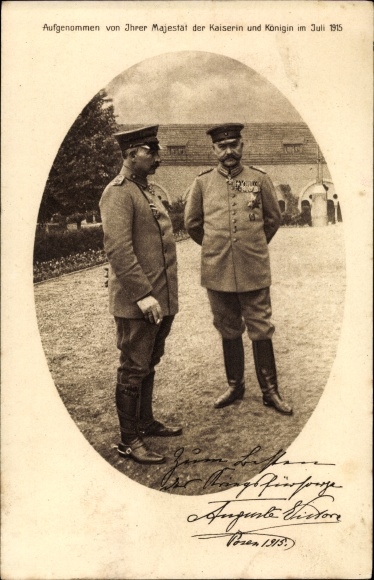 Ak Kaiser Wilhelm II., Generalfeldmarschall Paul von Hindenburg, Posen 1915