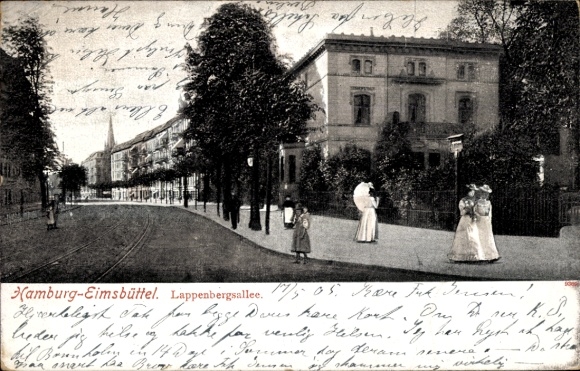 Postcard Hamburg Eimsbüttel, Lappenbergsallee