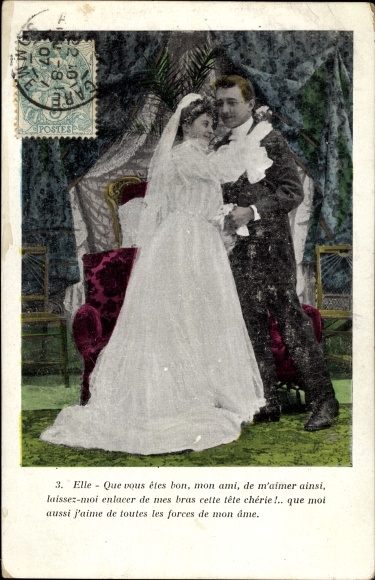 Postcard bridal couple