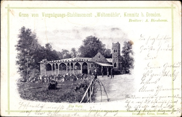 Postcard Dresden Cotta Kemnitz, Vergnüguns-Etablissement Weltemühle
