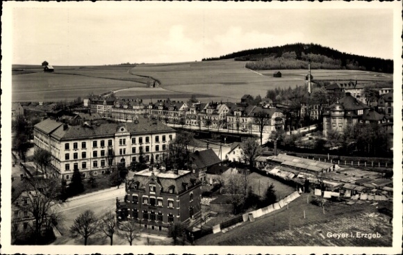 Postcard Geyer in the Ore Mountains Saxony, general view