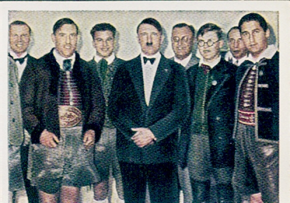 Collection picture battle for the Third Reich picture 223, Carinthian farmers with the chancellor, Adolf Hitler