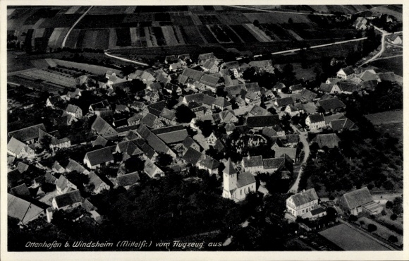 Postcard Ottenhofen Marktbergel in Middle Franconia, aerial photograph