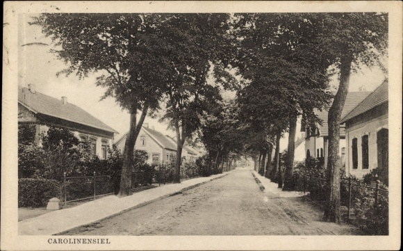 Postcard North Sea resort Carolinensiel Wittmund in East Frisia, street section