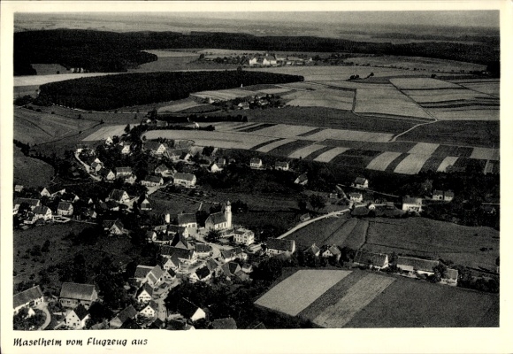 Postcard Maselheim in Upper Swabia Württemberg, aerial photograph
