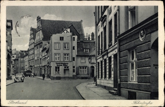 Ak Stralsund in Vorpommern, Stadtansicht, Fährstraße,  Gebäude, 1909, Schwarz-Weiß-Foto