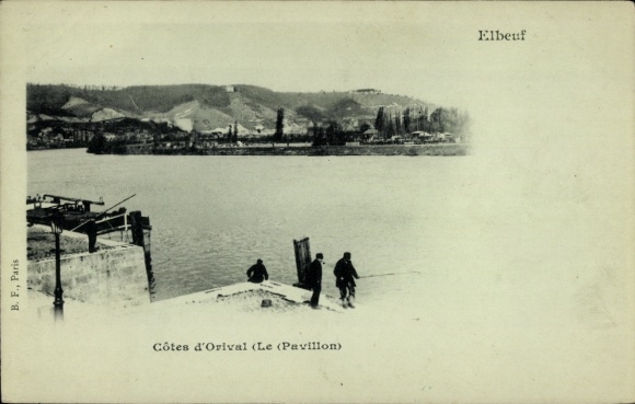 Ak Elbeuf Seine Maritime, Côtes d'Orival (Le (Pavillon)