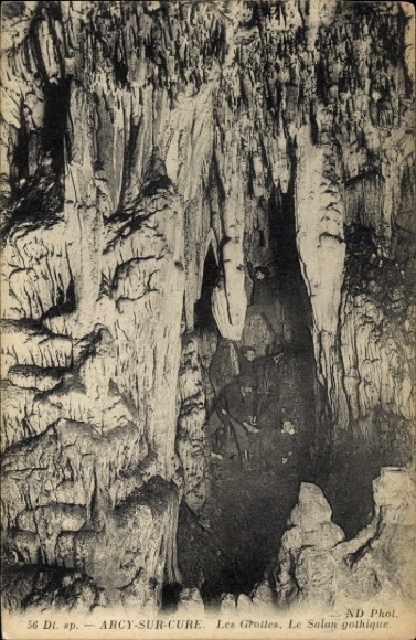 Postcard Arcy sur Cure Yonne, Cave, Gothic Salon