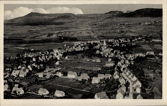 Postcard Aldingen in Württemberg, aerial photograph, view of Aldingen, landscape, houses, rural surroundings