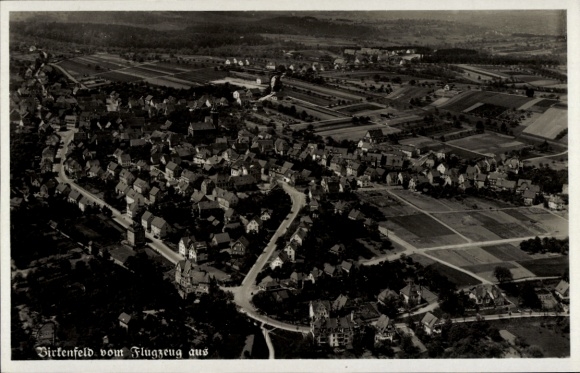 Postcard Birkenfeld in Württemberg, aerial photograph