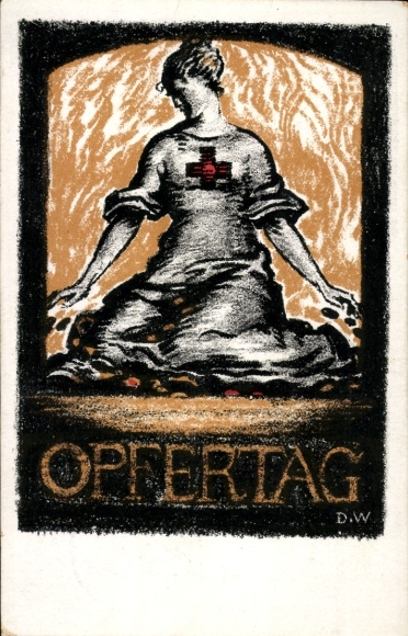 Artist Postcard Ditz, Walter, Sacrifice Day 1917, Bavarian State Committee of the Red Cross