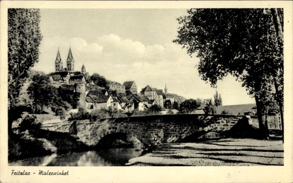 Postcard Fritzlar in Hesse, Malerwinkel, Bridge