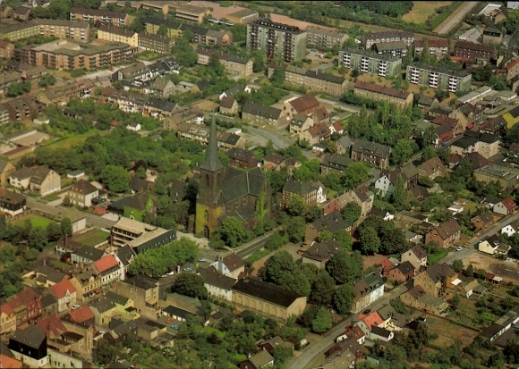 Ak Recklinghausen im Ruhrgebiet, Katholische Kirchengemeinde St. Marien, Luftbild