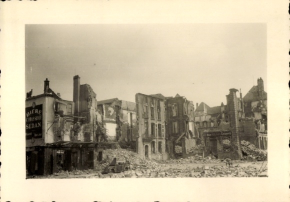 Photo Sedan Ardennes, war damage, WWII