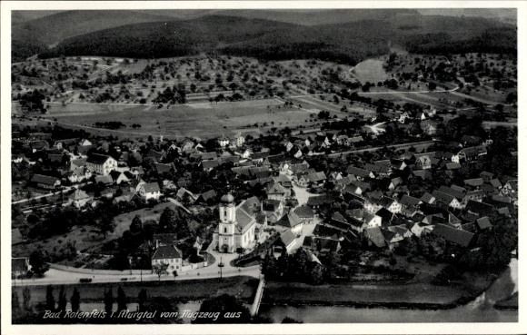 Postcard Bad Rotenfels Gaggenau in the Murg Valley, aerial photograph