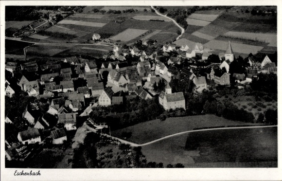 Postcard Eschenbach in Württemberg, aerial photograph