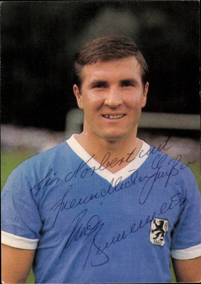 PC Rudi Brunnenmeier, TSV 1860 Munich, football player, portrait, Aral trading card