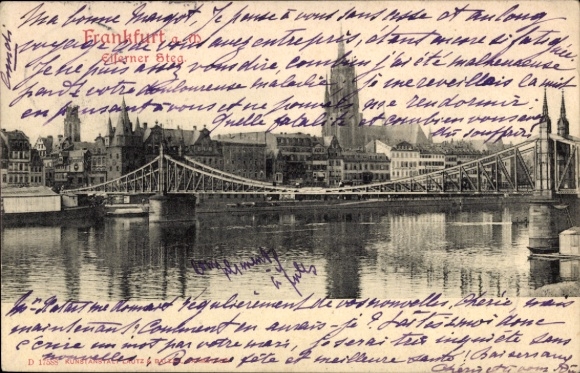 Postcard Frankfurt am Main, Eiserner Steg