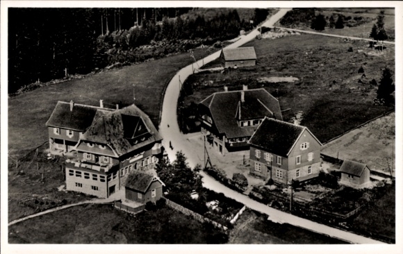 Postcard Kniebis Freudenstadt in the Black Forest, aerial photograph, blind convalescent home