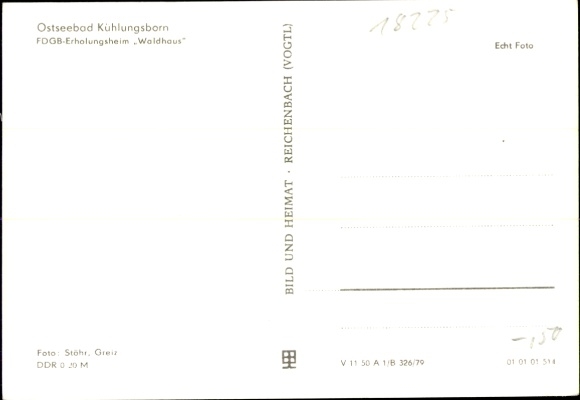 Postcard Ostseebad Kühlungsborn, FDGB recreation center Waldhaus, historical architecture, black and white...