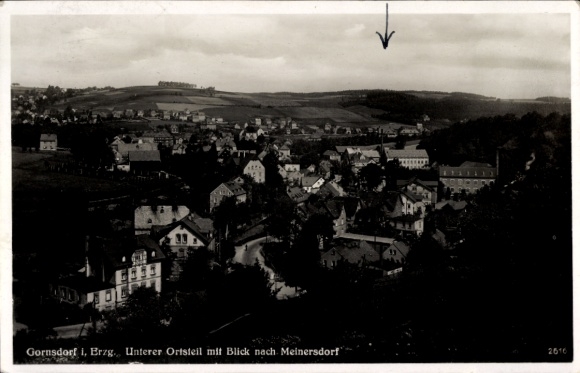 Ak Gornsdorf im Erzgebirge, Unterer Ortsteil, Blick nach Meinersdorf