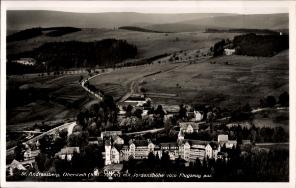 KP St. Andreasberg Braunlage w Harzu, Oderteich, kolejka tratwa, górne miasto, Jordanshöhe, zdjęcie samolotu