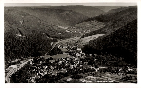 Postcard Unterreichenbach in the Black Forest, aerial photograph