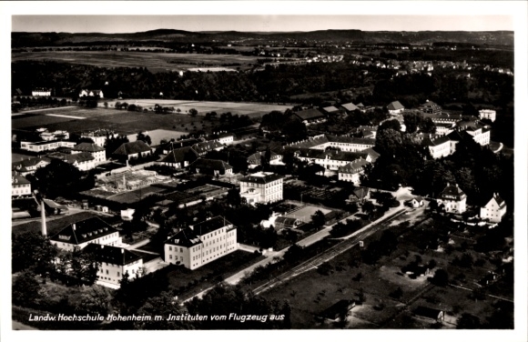 Postcard Hohenheim Stuttgart in Württemberg, Agricultural University, aerial photograph