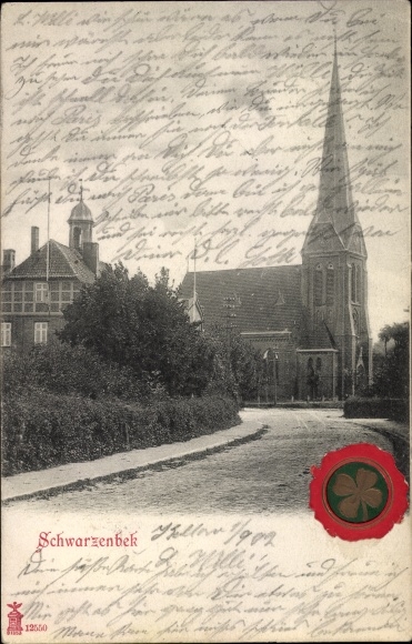 Ak Schwarzenbek in Sleeswijk-Holstein, uitzicht op de St. Franciscuskerk