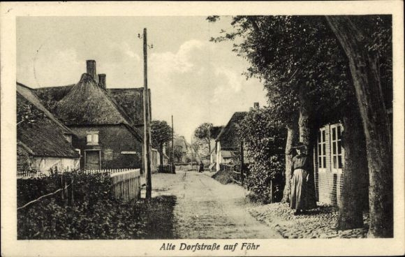 Postcard Island Föhr North Frisia, old village street