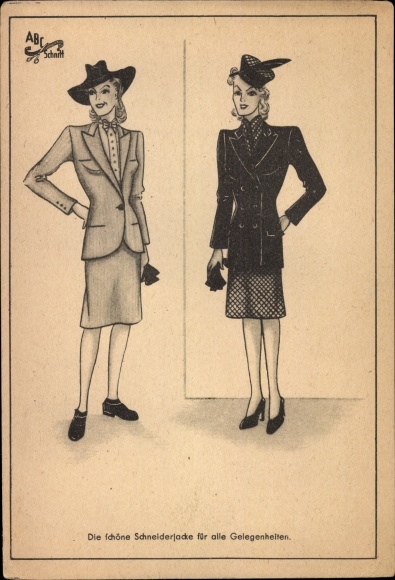 Postcard women&#39;s fashion, pattern ABC cut, beautiful tailored jacket for all occasions