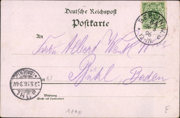 litho Berlin Treptow, commerciële tentoonstelling 1896, gebouw voor visserij en sport