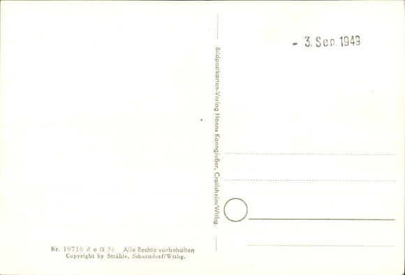 Postcard Obertinning, aerial photograph