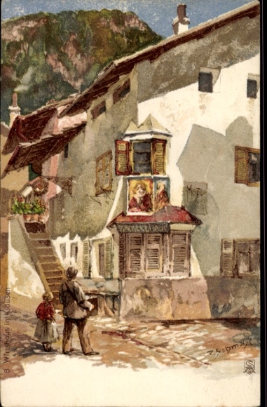 Artist Chromo-Litho Schmohl, P., Klausen Chiusa South Tyrol, Inn