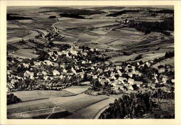 Ak Ursheim Polsingen in Mittelfranken, Fliegeraufnahme