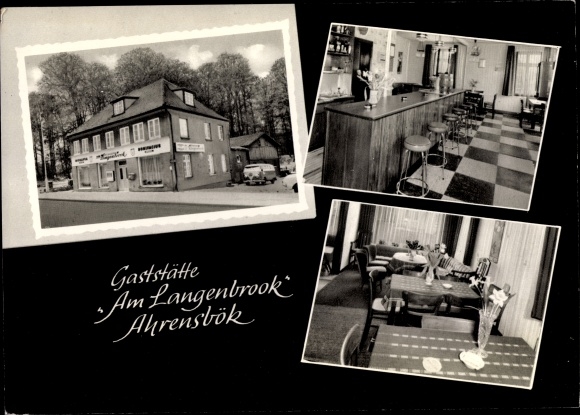 Ak Ahrensbök in Ostholstein, Gaststätte Am Langenbrook, Innenansicht