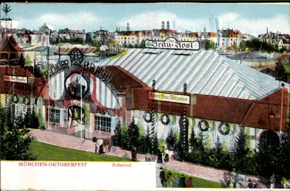 Postcard Munich, Oktoberfest, Bräurosl