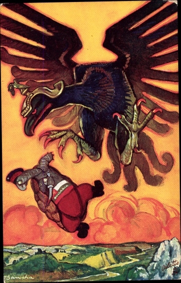 Artist PC De Schildpad en de Arend, German eagle, Bulgaria as a tortoise, I. WW