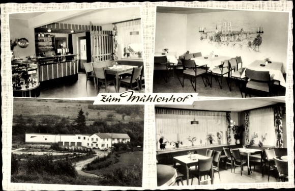 Postcard Offdilln Haiger in Hesse, Zum Mühlenhof, outside and inside
