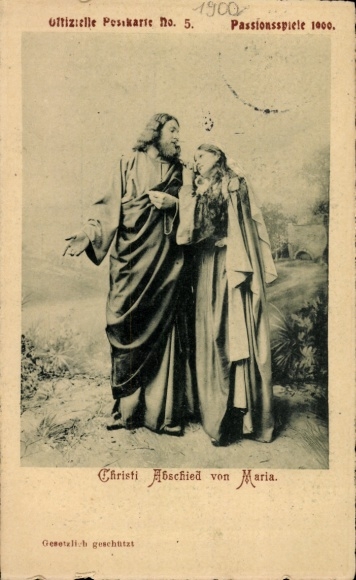 PC Oberammergau, Passion Play 1900, Christ's Farewell to Mary, Official PC No. 5