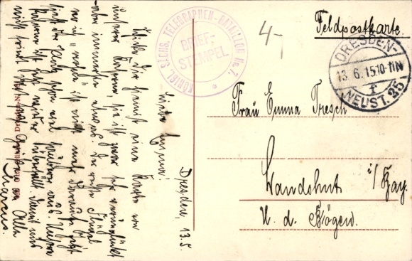 Postcard Dresden Übigau, barracks of the Telegraph Battalion No. 7