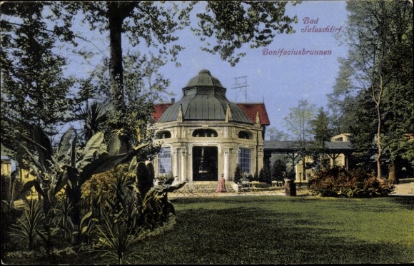 Postcard Bad Salzschlirf in Hessen, Bonifaciusbrunnen