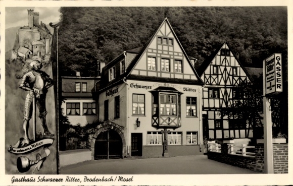Ak Brodenbach an der Mosel, Gasthaus Schwarzer Ritter