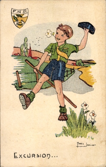 Artist Postcard Wanderer, Excursion, FNP